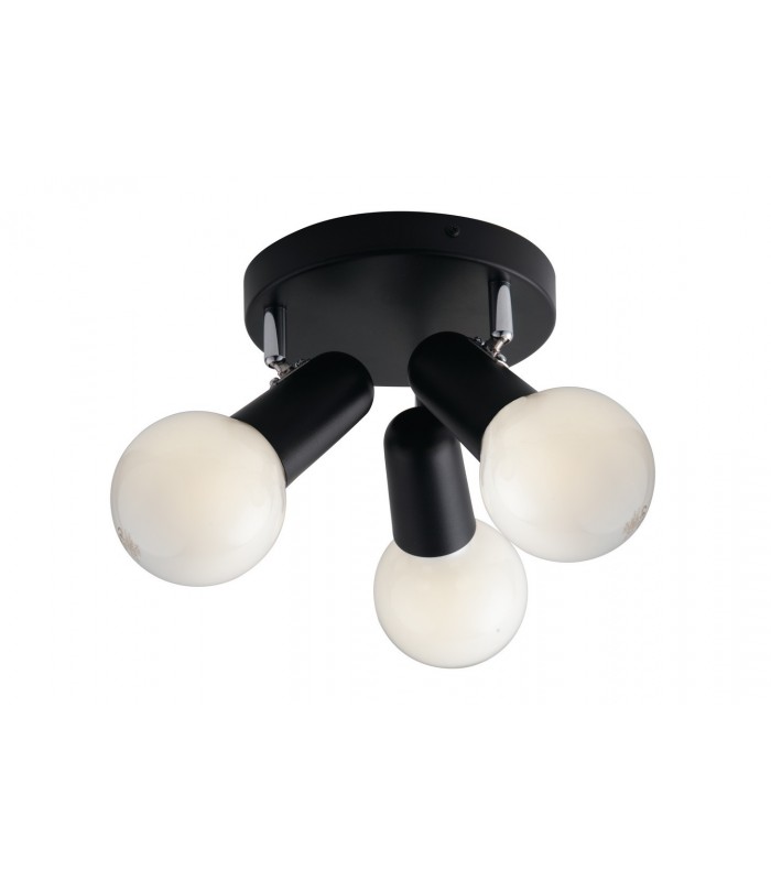 Triple Cluster Ceiling Spotlight, Black, E27 - 1