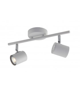 Ceiling Twin Spotlight, White, GU10 - 1