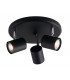 Ceiling Triple Spotlight, Black, GU10 - 1