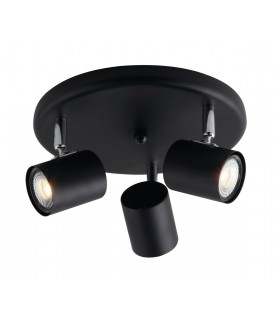Ceiling Triple Spotlight, Black, GU10 - 1