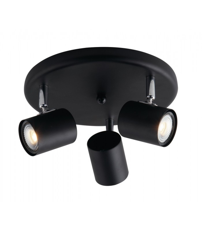 Ceiling Triple Spotlight, Black, GU10 - 1