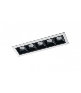 LED Aluminum Recessed 5 Light Downlight Anti Glare, White, Black, 4000K, 2W - 1