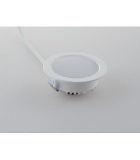 LED Recessed Cabinet Lamp, Matt White, IP44, 4000K - 1