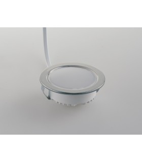 LED Recessed Cabinet Lamp, Silver, IP44, 4000K - 1