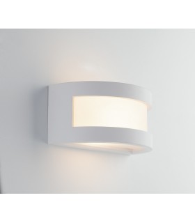 Flush Paintable Plaster Wall Light, White, E27 - 1