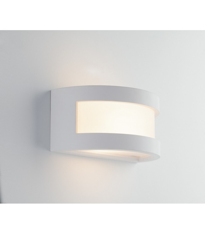 Flush Paintable Plaster Wall Light, White, E27 - 1
