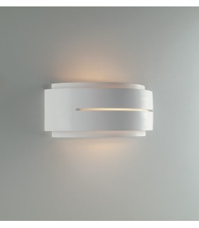 Flush Paintable Plaster Wall Light, White, E14 - 1