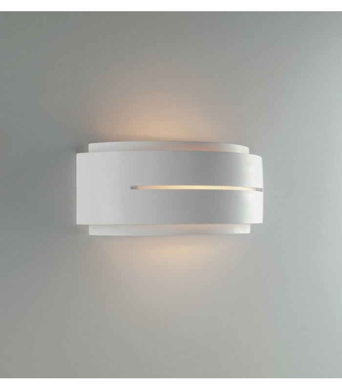 Flush Paintable Plaster Wall Light, White, E14 - 1