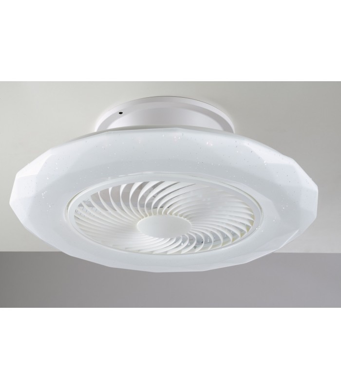 LED Ceiling Lamp With Fan, Wifi Smart, Voice Control, White Starry Sky Effect, - 1