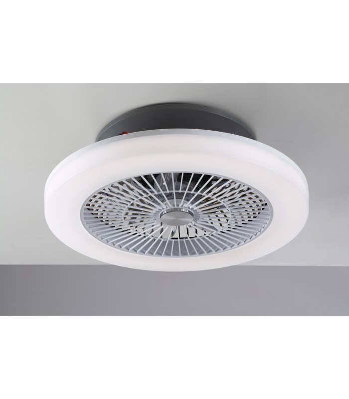 LED Ceiling Lamp With Fan, Wifi Smart, Voice Control, Grey White Diffuser, - 1