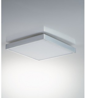 Square LED Flush Ceiling Lamp, Chrome, 4000K - 1