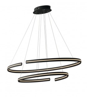 Integrated LED Circular Ceiling Pendant - 120Cm, Black, 4000K - 1