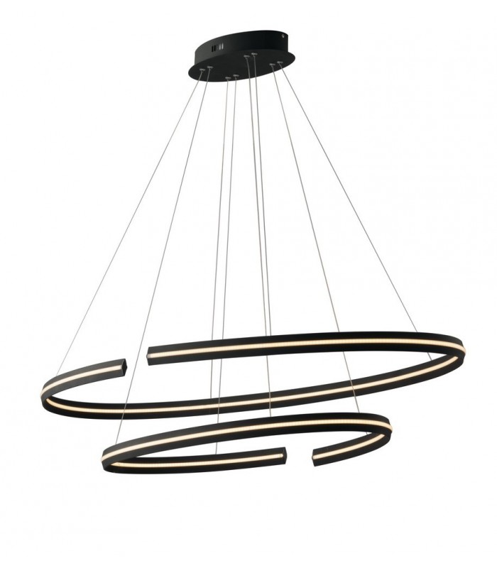 Integrated LED Circular Ceiling Pendant - 120Cm, Black, 4000K - 1