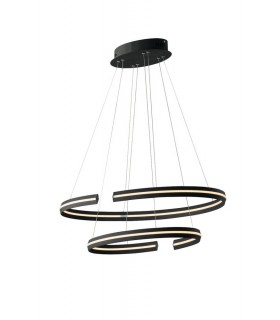 Integrated LED Circular Ceiling Pendant - 80Cm, Black, 4000K - 1