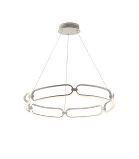 Integrated LED Circular Ceiling Pendant - 80Cm, White, 4000K - 1