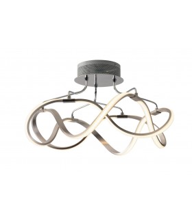 Integrated LED Semi Flush Ceiling Light, Nickel, 4000K - 1