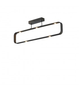 Integrated LED Dimmable Globe Bar Semi Flush Light, Mocha, 4000K - 1