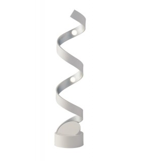 Integrated LED Swirl Effect Table Lamp, White, Silver, 4000K - 1