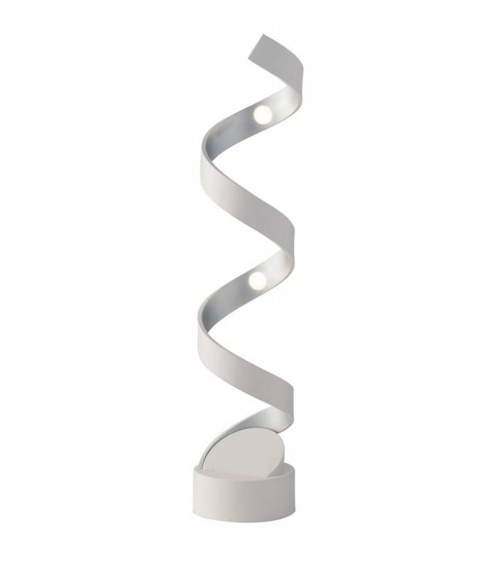 Integrated LED Swirl Effect Table Lamp, White, Silver, 4000K - 1
