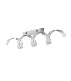 Integrated LED Swirl Effect Ceiling Light, White, Silver, 4000K - 1