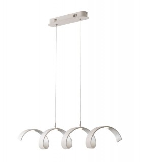 Integrated LED Swirl Effect Bar Pendant, White, Silver, 4000K - 1