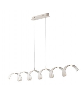 Integrated LED Swirl Effect Bar Pendant, White, Silver, 4000K - 1