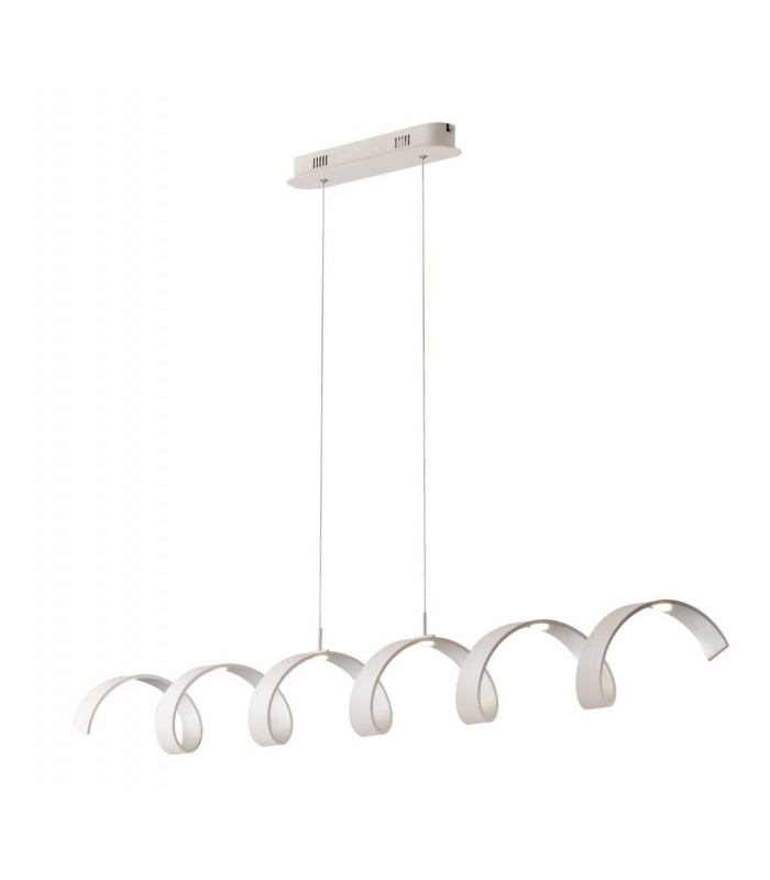 Integrated LED Swirl Effect Bar Pendant, White, Silver, 4000K - 1