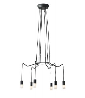 6 Light Hanging Wire Pendant, Anthracite, G9 - 1
