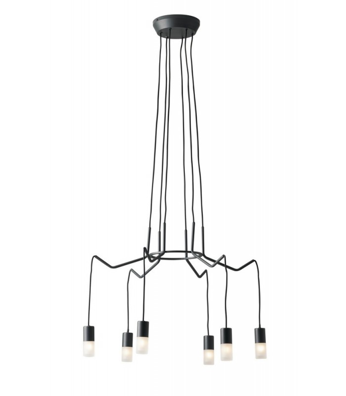 6 Light Hanging Wire Pendant, Anthracite, G9 - 1