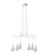 6 Light Hanging Wire Pendant, White, E27 - 1