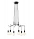 6 Light Hanging Wire Pendant, Black, E27 - 1