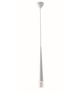 Slim Round Ceiling Pendant, Glass, White, GU10 - 1