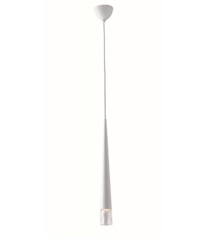 Slim Round Ceiling Pendant, Glass, White, GU10 - 1