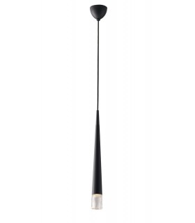 Slim Round Ceiling Pendant, Glass, Black, GU10 - 1