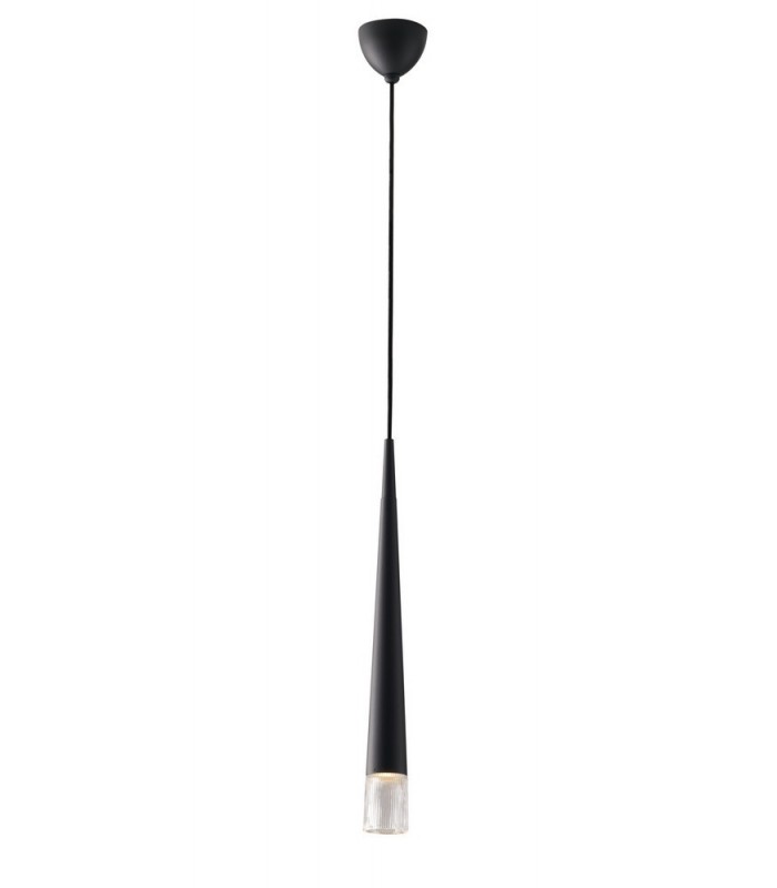 Slim Round Ceiling Pendant, Glass, Black, GU10 - 1