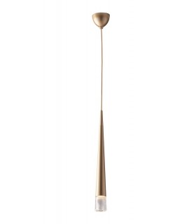 Slim Round Ceiling Pendant, Glass, Gold, GU10 - 1