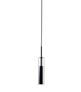 Slim Round Ceiling Pendant, Glass, Black, GU10 - 1