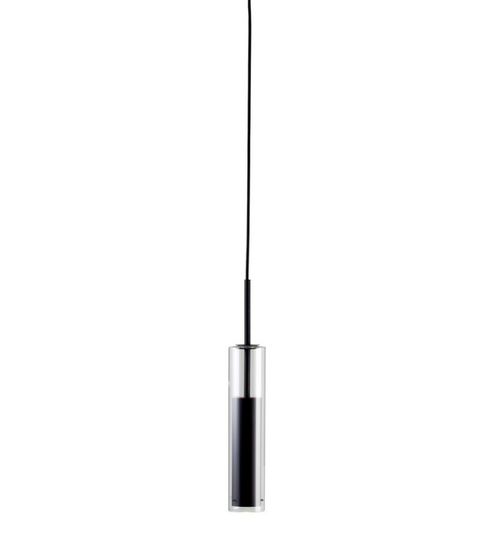 Slim Round Ceiling Pendant, Glass, Black, GU10 - 1