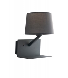 Reading Usb Besdside Lamp Shelf, Grey, E27 - 1