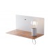 Reading Usb Wall Lamp Shelf, White, Wood, E27 - 1