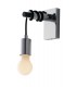 Cable Wall Lamp, Chrome, Black, E27 - 1