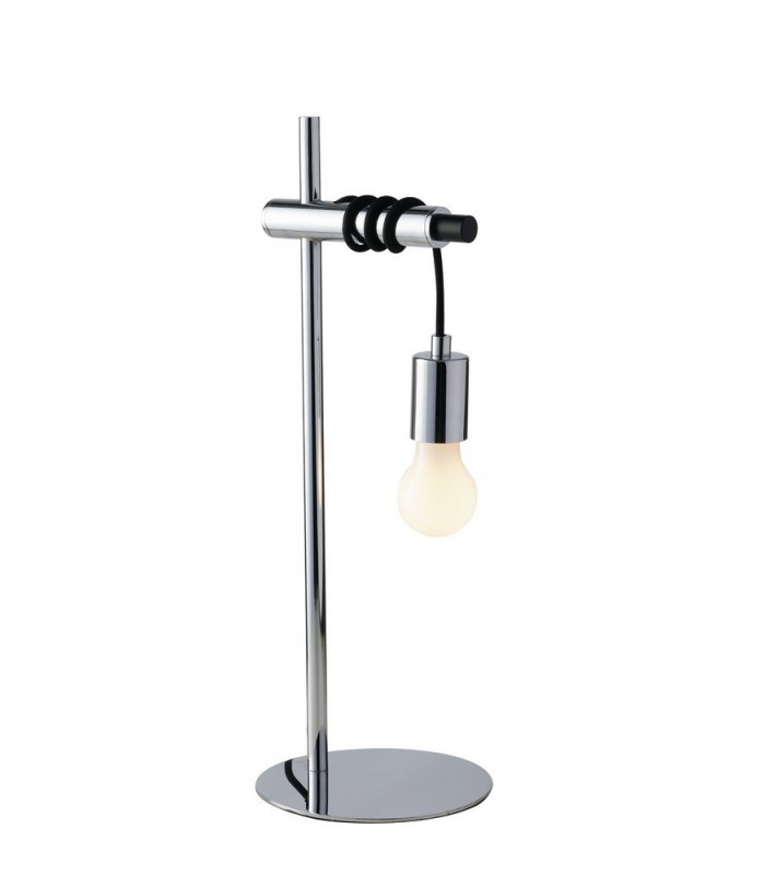 Cable Table Lamp, Chrome, Black, E27 - 1