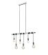 Bar Cable 6 Light Ceiling Pendant, Chrome, Black, E27 - 1