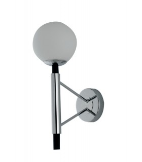 Globe Wall Lamp, Chrome, Opal, White, E14 - 1