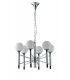 6 Light Mutli Arm Globe Ceiling Pendant, Chrome, Opal, White, E14 - 1