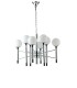 8 Light Mutli Arm Globe Ceiling Pendant, Chrome, Opal, White, E14 - 1