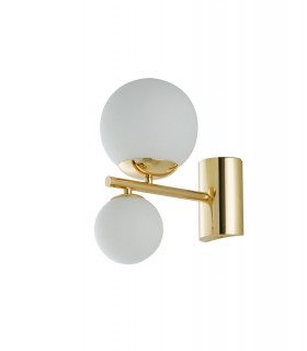 Twin Globe Wall Lamp, Gold, Opal, G9 - 1