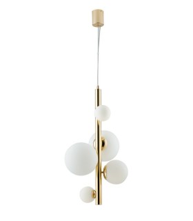 Globe Ceiling Pendant, Gold, Opal, G9 - 1