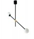 Globe Ceiling Pendant, Black, Gold, Opal, E14 - 1
