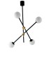Globe Ceiling Pendant, Black, Gold, Opal, E14 - 1